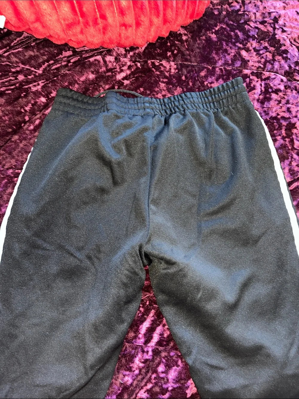 Adidas Mens Black Track Pants with White Stripes